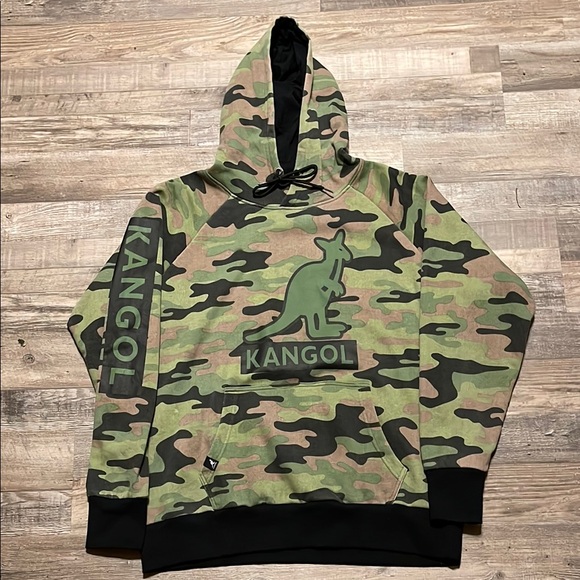Kangol Other - Vintage Kangol Green and Black Camouflage Hoodie Sweatshirt